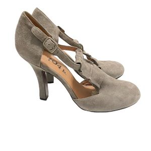 Anthropologie No. 704 b Suede Mary Jane Heel